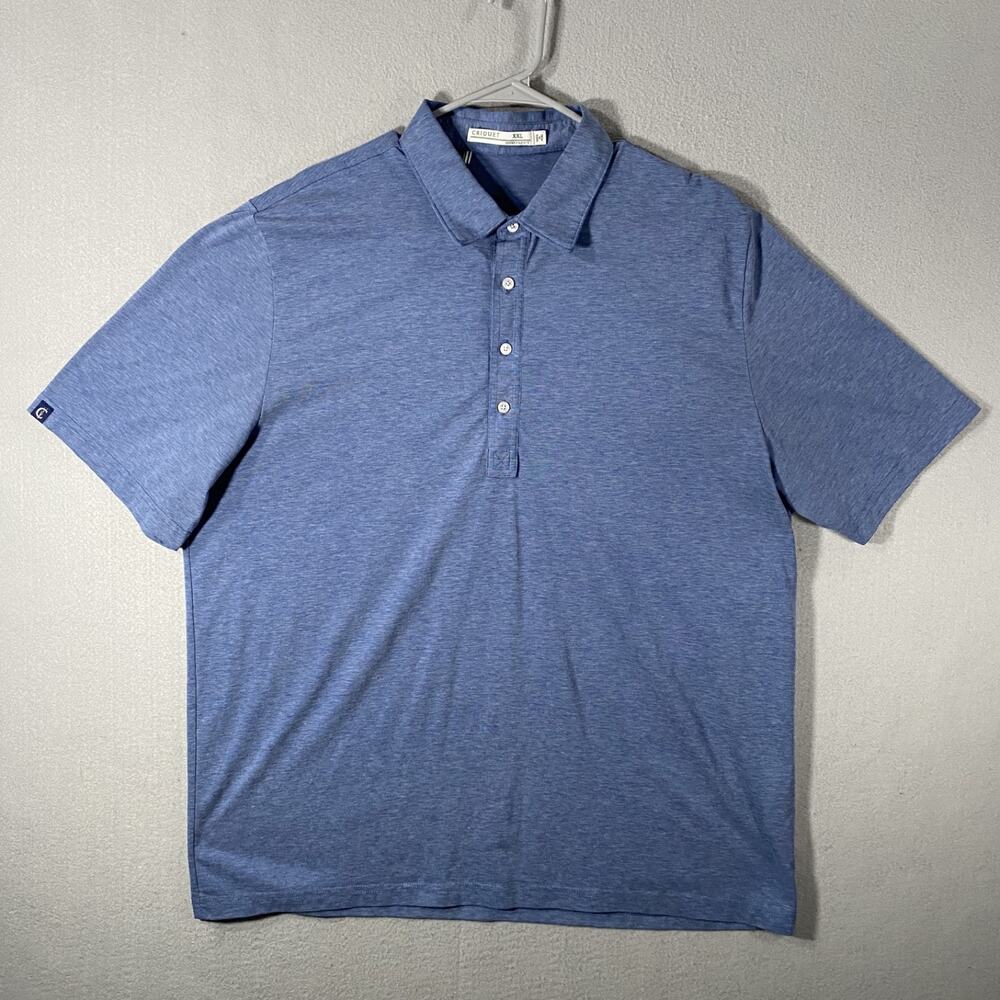 Criquet Blue Short Sleeve Polo Golf Shirt Mens Size XXL 2XL